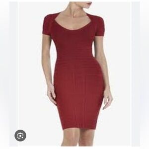 Herve Leger bandage Bailey red mini dress, size S